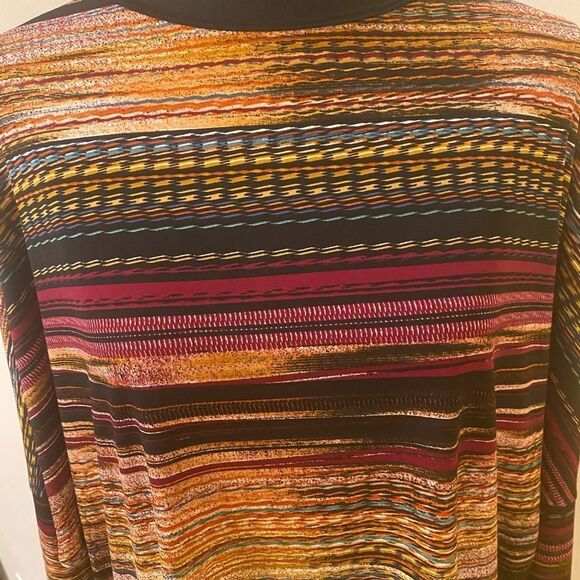 Saloos Size Large Lightweight Baggy Sleeve Scoopneck Earth Tone Coloured Top - Picture 2 of 9